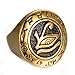 JAJAFOOK Mens Gold Stainless Steel Egypt Eye of Horus Symbol of Protection Ring Round Signet Jewelry