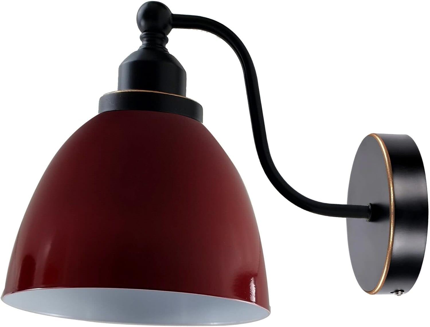 LEDSone Modern Vintage Retro Industrial Swan Neck Metal Arm E27 Sconce Wall Mount Light Set Fixture for Living Room Dining Room,Resturent,Kitchen,Cafe (Burgandy)