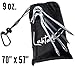 Lahtak Black Blanket - Waterproof Blanket - Outdoor Picnic Blanket - Packable Blanket - Portable Picnic Blanket - Foldable Picnic Blanket - Mini Travel Blanket - Black Picnic Blanket