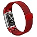 Hanlesi Band for Fitbit Charge 2 , Stainless Steel Bracelet Fitness Accessory Wristband for Fitbit Charge2 (Red, 190mm)