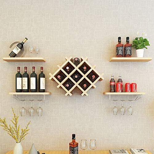 Black Wall Mount Wine Rack Bottle Holder Champagne Glass Storage Unit 4