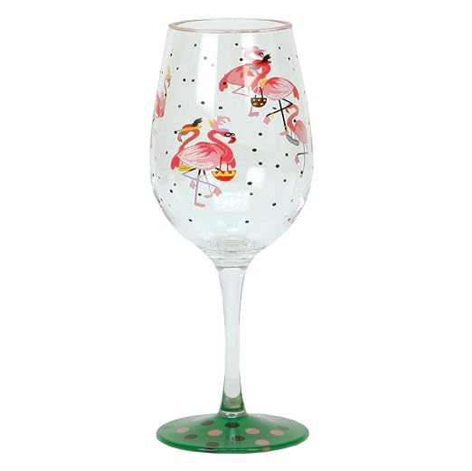 Lolita Love My Party of Two Funky Flamingo 16Ounce Acrylic Wine