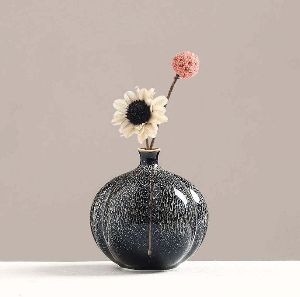 Vase Simple small vase + dried flower Nordic living room flower arrangement dried flower decoration modern light luxury porch TV cabinet ceramic home decoration Zen flower retro retro nostalgic elegan