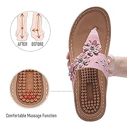 FUDYNMALC Womens Wedge Flip Flops Sandals with Arch