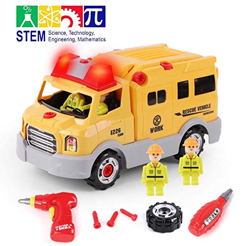 image for TCAR Children's Toys Puzzle Rescue Vehicle Construction Screw Screw Dr