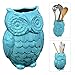 Owl Design Aqua Blue Ceramic Kitchen Cooking Utensil Crock / Office Pencil Holder Pen Container - MyGift