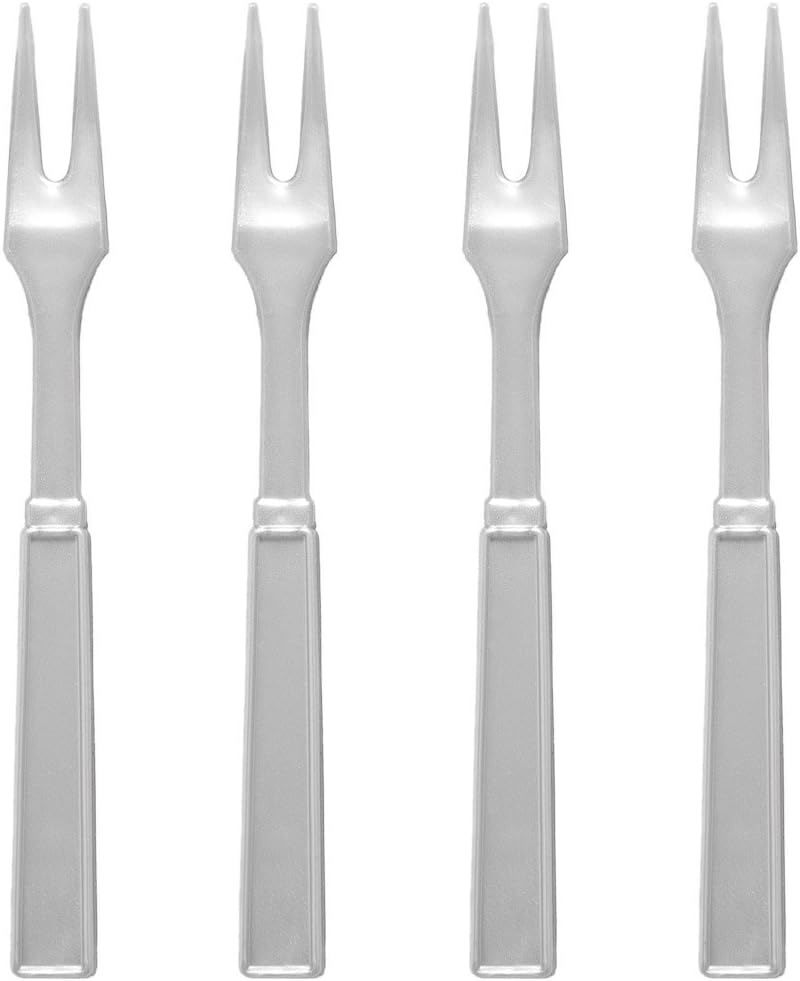 Silver TwoProng Cocktail Picks, 60 Plastic Appetizer Forks, 3.5" Soodhalter ParT