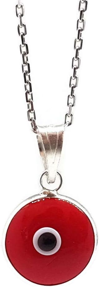 MYSTIC JEWELS by Dalia - Blue Crystal Evil Eye Necklace for Good Luck - 925 Sterling Silver - Chain 40 to 45 cm Length, for Christmas, Wedding, Valentine's Day