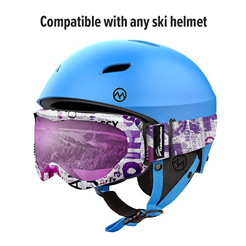 OutdoorMaster Kids Ski Goggles Helmet Compatible Snow Goggles Boys