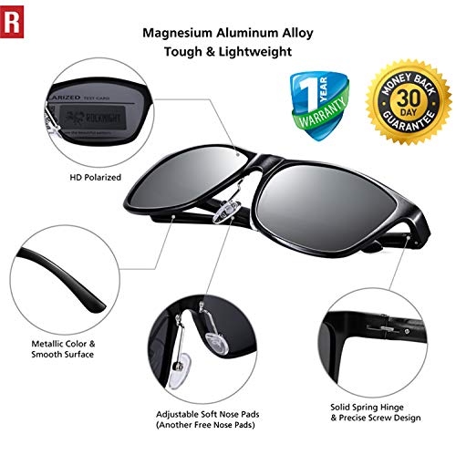 image for ROCKNIGHT HD Polarized UV Sunglasses for Men Silver Mirrored Sunglasse