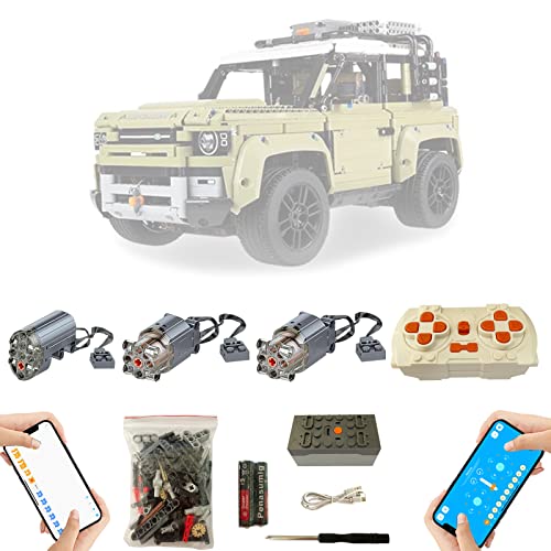 Super Motor and Remote Control Upgrade Kit for Lego 42110 Technic Land Rover Defender Model, 3 