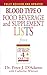 Blood Type O Food, Beverage and Supplement Lists (Eat Right 4 Your Type) by Peter J. D'Adamo, Catherine Whitney