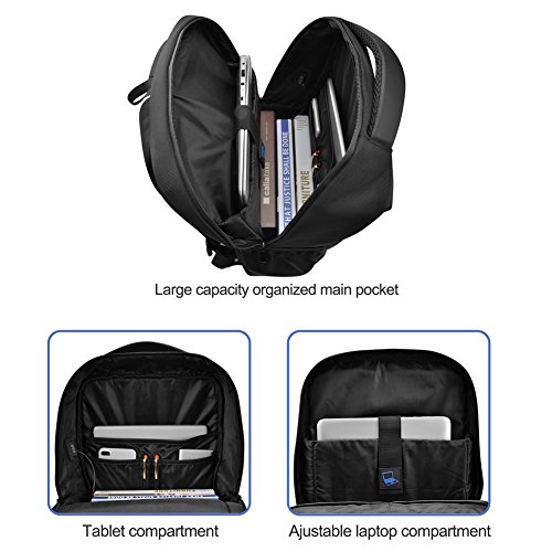 kopack Slim Laptop Backpack USB Port Waterproof Zipper Computer