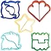 VonShef Fun Cookie Cake and Sandwich Cutter Shapes for Kids, Set of 5 Shapes Dinosaur, Dolphin, Heart, Star and Train, Multi Colored, 5pc