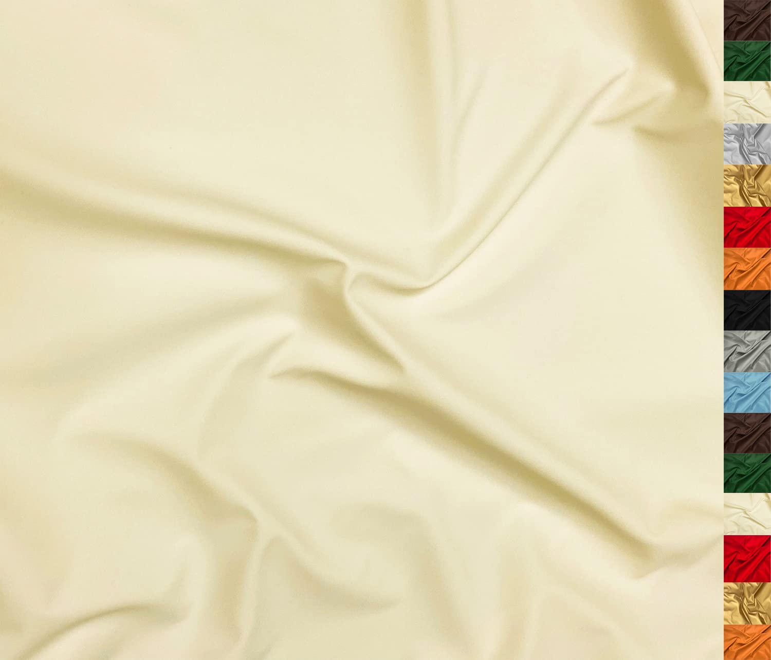 A-Express Soft Faux Leather Fabric Spandex Stretch Smooth Matt Matte Leatherette Vinyl Material 140cm 55" Wide 230gsm One Way Stretch Sold Per Meter - 2 Meters 200cm x 140cm Cream