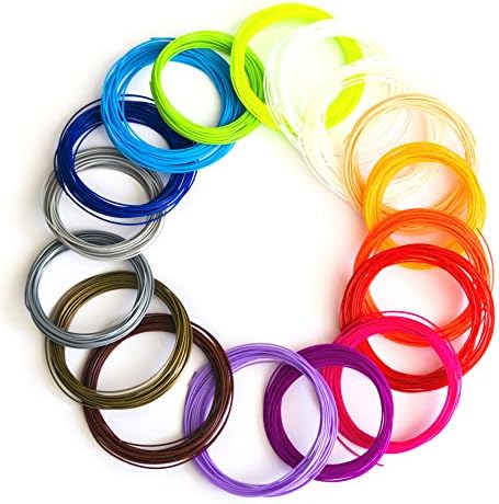 656 Linear Feet 3D Pen Printer Filament Refills - ABS 1.75mm Pack of 20 Different Colors (32.8 foot each) Includes 2 Glow in the Dark Colors, by 3DPrintora