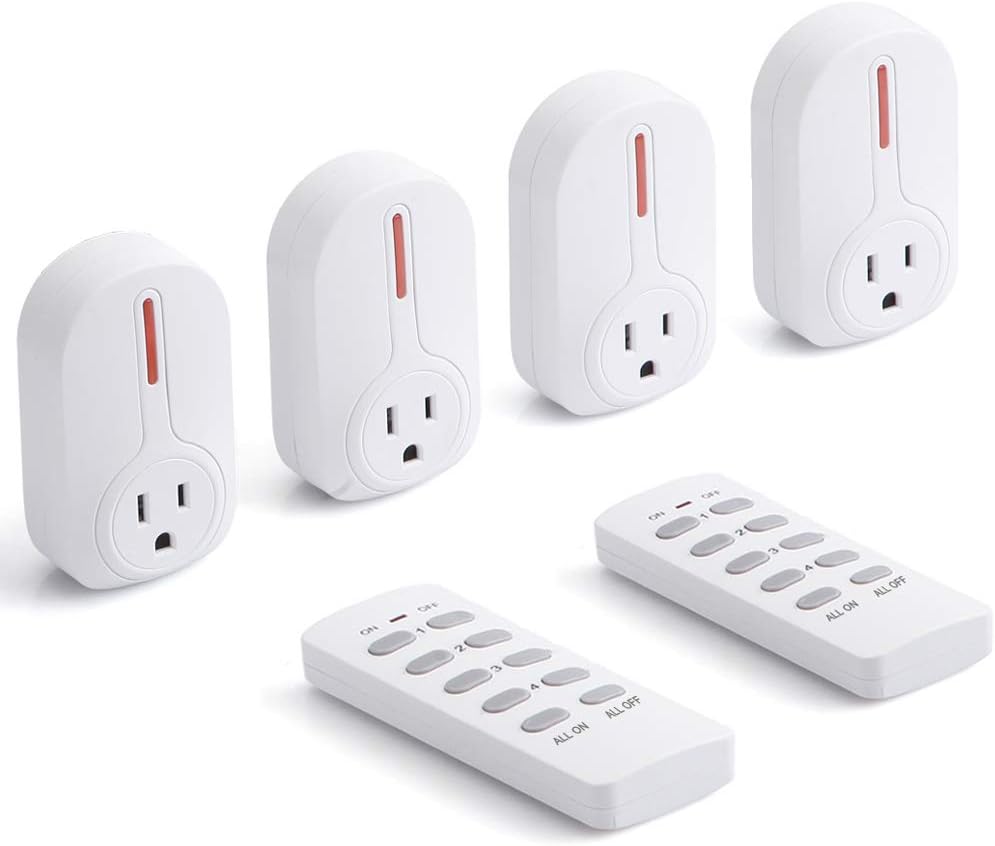 BESTTEN Wireless Remote Control Socket Outlet Switch Set (4 Electrical