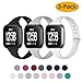 NANW Silicone Bands Compatible with Fitbit Versa/Versa 2 / Versa Lite Edition, Narrow Slim Soft Replacement Wristband Waterproof Accessories Sport Band for Versa Women Men, 3-Pack, Large Small