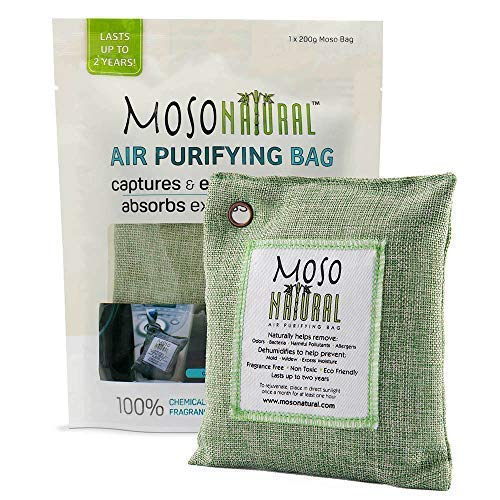 image for MOSO NATURAL Air Purifying Bag 5 Pack. Bamboo Charcoal Air Freshener, 