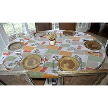elastic fitted edged backed flannel vinyl oblong oval olive fits patch tables pattern table