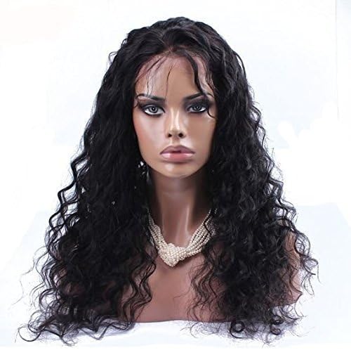 Formal hairLoose Curly Wave Full Lace Human Hair Wigs-Glueless 130% Density Brazilian Virgin Remy Wigs with Baby Hair For Black Woman 24 inch, Natural Color