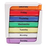 EyHome Weekly Pill Organizer, Pill Reminder for Elderly, Small Prime Detachable Pill Containers 4 Times a Day, Weekly Pill Sorter Pill Box, Travel Medicine Pill Box Organizer