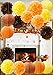 Furuix Fall Party Decorations, Autumn Decorations, Thanksgiving Party Package, Orange Party Kit,Tissue Pom Pom Paper Lanterns Thanksgiving Party Decorations/Birthday Party Decorations