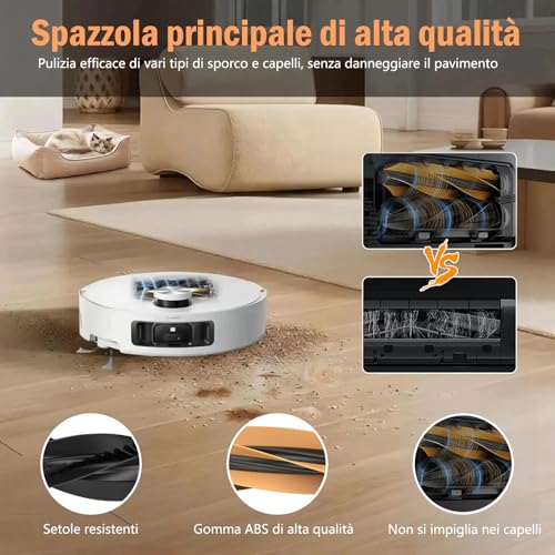 Accessori Aqua10 Ultra per Dreame Aqua10 Ultra Roller/Robot aspirapolvere completo, 20 pezzi, 2 spazzole principali, 2 panni rotanti per mop, 4 filtri HEPA, 4 spazzole laterali, 6 sacchetti per la