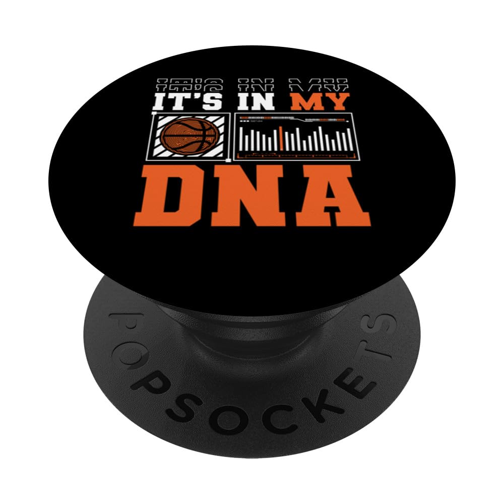 Basketball It's In My DNA Fingerprint Playing Basketball Fan PopSockets Swappable PopGrip