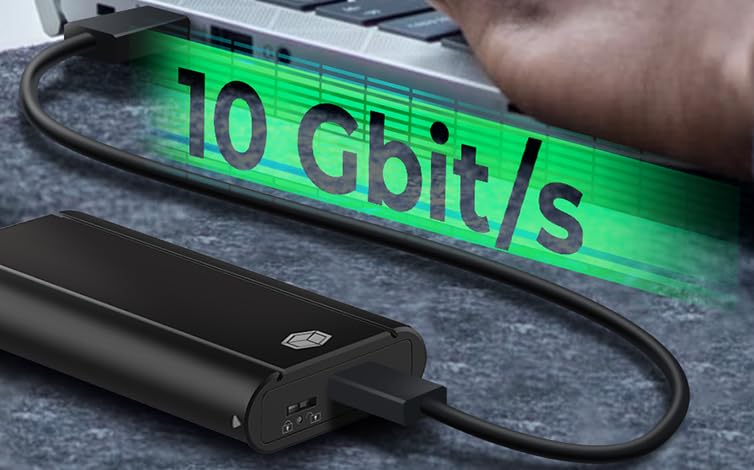 ICY Box M.2 SSD/NVMe Gehäuse, USB 3.2 (10 Gbit/s), Werkzeuglos, Kühlsystem, USB-C, USB-A, PCIe, M-Key, Extern, NVMe Adapter, Aluminium, Schwarz, IB-1807MT-C31 4