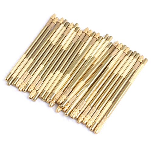 Luwigs 4 Size Ventilating Needles(1-1,1-2,2-3,3-4)+1 Brass Holder for Lace Wig Accessories 4Pcs Stainless Steel Needles Kit for Salon (Ventilating Needles Kit, One Set)