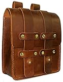 LXFF Mens Genuine Leather Belt Pouch Fanny Pack Waist Bag Bum Bags for Men Vintage Brown Large