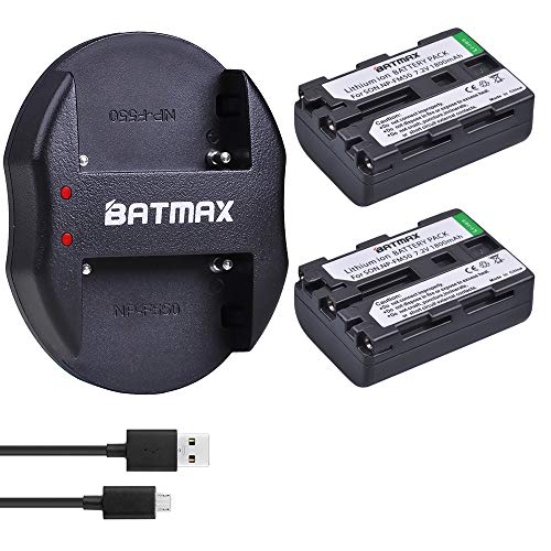 Photo 1 of Batmax 2Pcs NP-FM50 Rechargeable Batteries(1800mAh) + USB Dual Charger for Sony NP-FM30 NP-FM51 NP-QM50 NP-QM51 NP-FM55H Battery and Sony M Type NP-FM50 Equivalent Camcorder/Digital Camera
