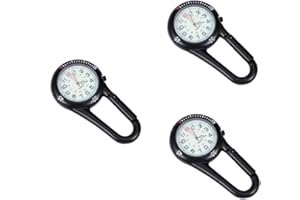 POPETPOP 3pcs Quartz Light Alloy Clip Watch Dial for Nurses Doctors Clip Belt Fob for White Watch