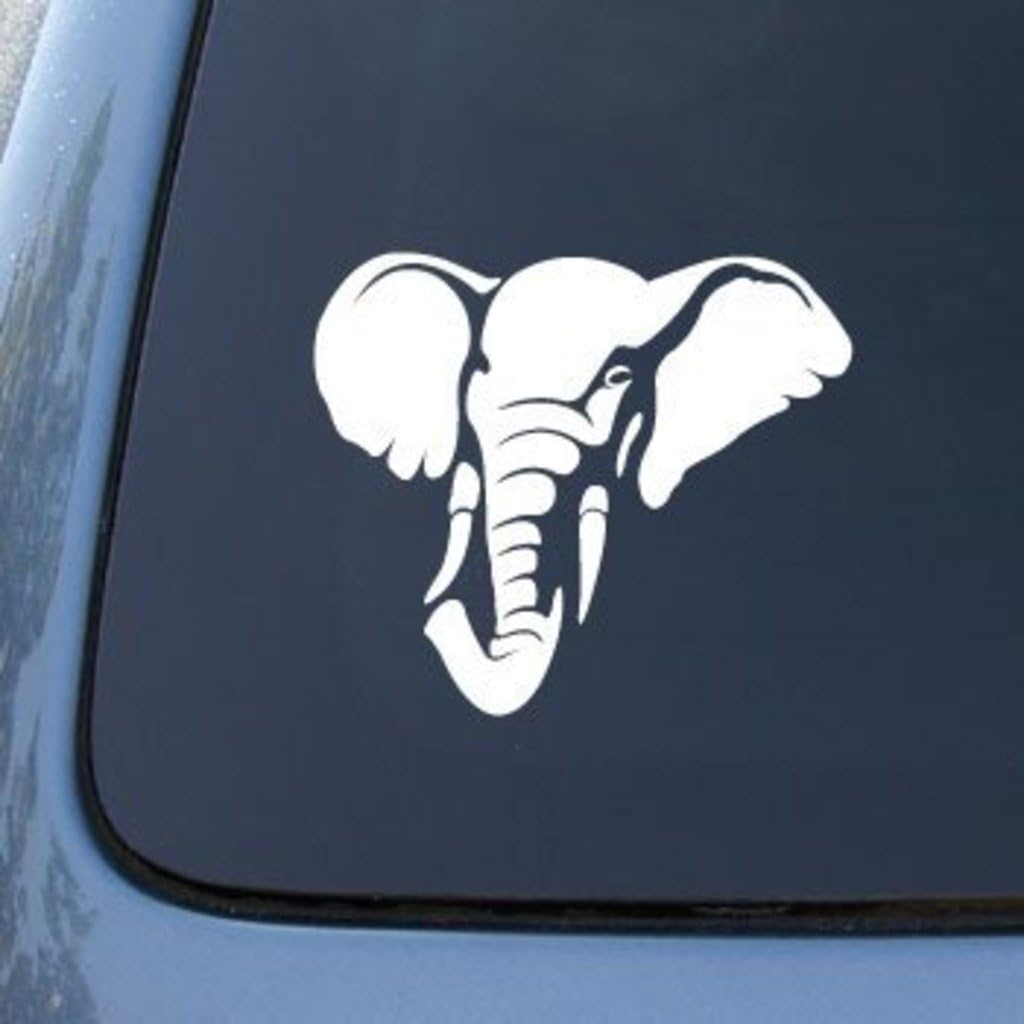 CMI545 Elephant Head Decal Die Cut Vinyl Car Decal