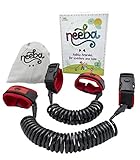 Neeba Safety Child Anti Lost Wrist Link | Unique 3 Way Opening System | Comfortable, Portable and Adjustable on Both Sides | 2 Pack (2.5m & 1.5m cords)