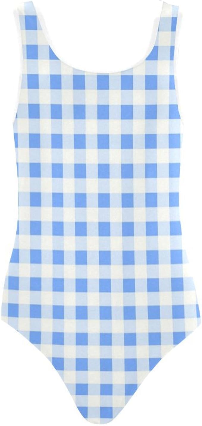blue gingham bathing suit