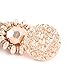 Boderier Bohemian Statement Thread Tassel Chandelier Drop Dangle Earrings with Cassandra Button Stud (Rose Gold)