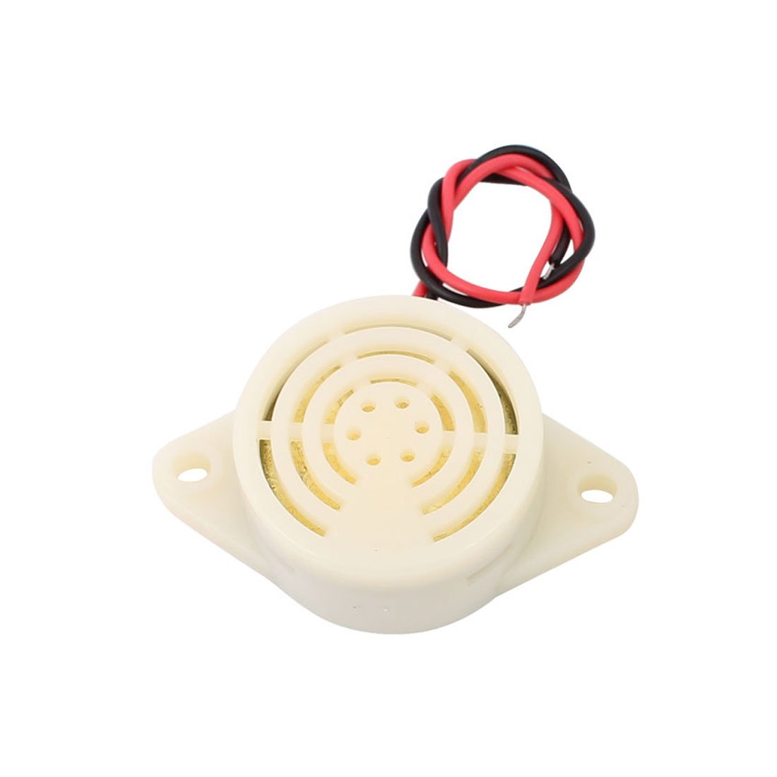 Sourcingmap DC 3-24V 12V 2-Wired Intermittent Active Electronic Buzzer Alarm Grey White