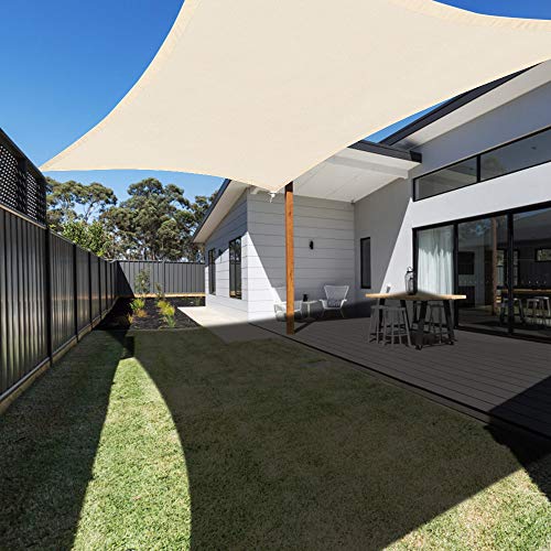 Ankuka Waterproof 10′ x 13′ Sun Shade Sail Canopy Rectangle Sand UV Block for Outdoo ...