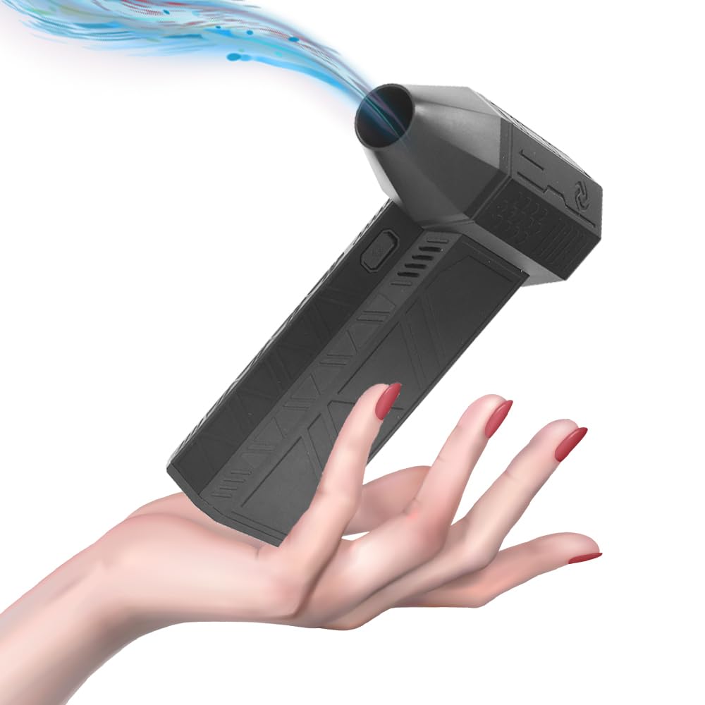 Yunir Brushless Portable Duster, 52+M/S 130000RPM Super Powerful Compressed Duster Fan, Handle Blower Fan Jet Fan for Dust Snow Blowing, Travel, Camping, Keyboard