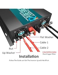 WZELB 3000 W continuo 6000 W pico 36 V pura onda sinusoidal inversor de potencia DC a 120 V AC convertidor de potencia con 2 salidas de CA, 2 juegos de cables de batería, pantalla LED