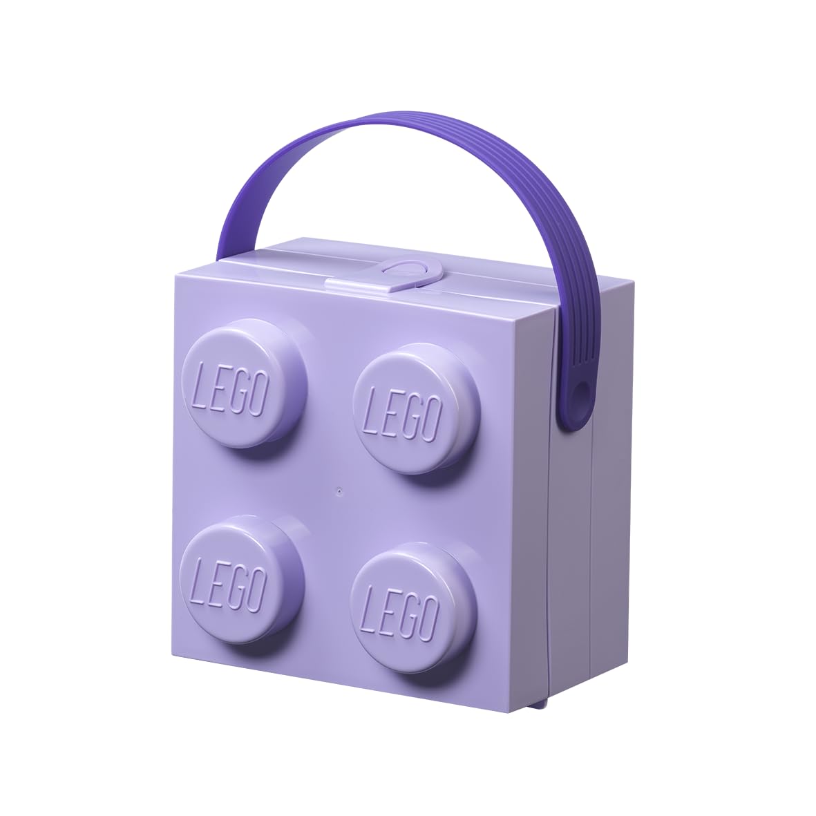 LEGO Lunch Box with Handle Lavender - Portable Lunch Box for Kids & Adults, Food Storage Container with Lid, Dishwasher Safe, Lunch Bag, Snack Box