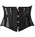 SHAPERX Women's 26 Steel Boned Corset Heavy Duty Waist Trainer Corset Shaper for Weight Loss Tummy Control Waist Slimming Trimmer Cincher Breathable Mesh,SZ1997-Black-3XL