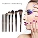 Terresa 8pcs Makeup Brushes with Case Professional Wooden Handle Synthetic Make Up Brush Set - Foundation Blush Contour Brush for Essential Flawless Face Cosmetic
