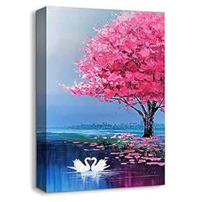 Canvas Wall Art Abstract Ink Painting Artwork for Home Prints Framed - 12x18 inches