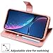 AMOVO [Upgraded Version Case for iPhone XR [2 in 1] [Wireless Charger] iPhone XR Wallet Case Detachable [Vegan Leather] iPhone XR (6.1’’) Flip Case with Box Package (iPhone XR, Rosegold)