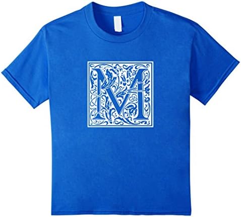 Kids The Official M Initial Capital Letter T-Shirt 12 Royal Blue