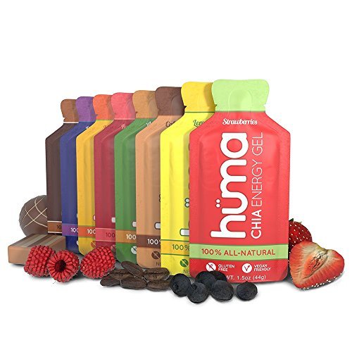 Huma Chia Energy Gel, Variety Pack, 12 Gels Premier Sports Nutrition