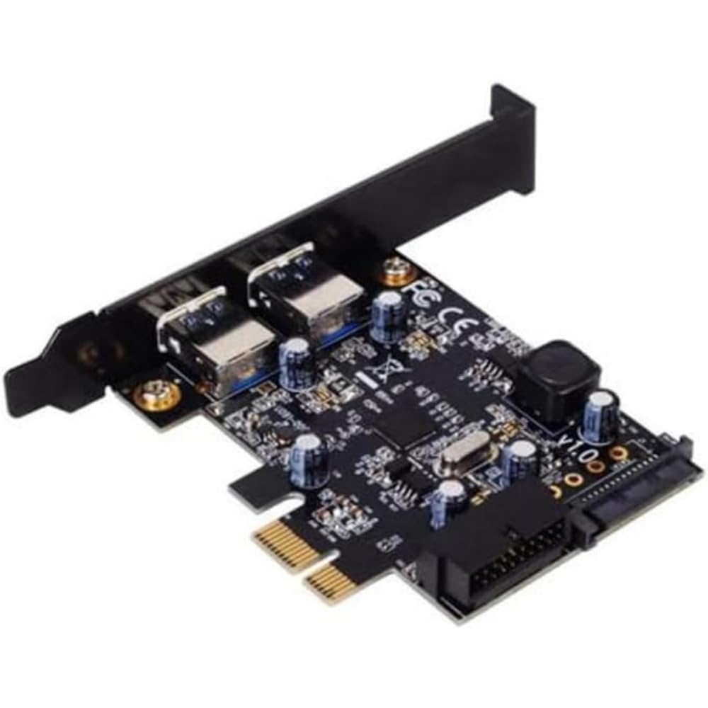 SilverStone SST-EC04-E - 2 Port PCI-E to USB 3.0 Express Card, Supports Multiple USB Devices, Compatible with Desktop and Laptop, Android 10.0 Operating System, Part Number 71066
